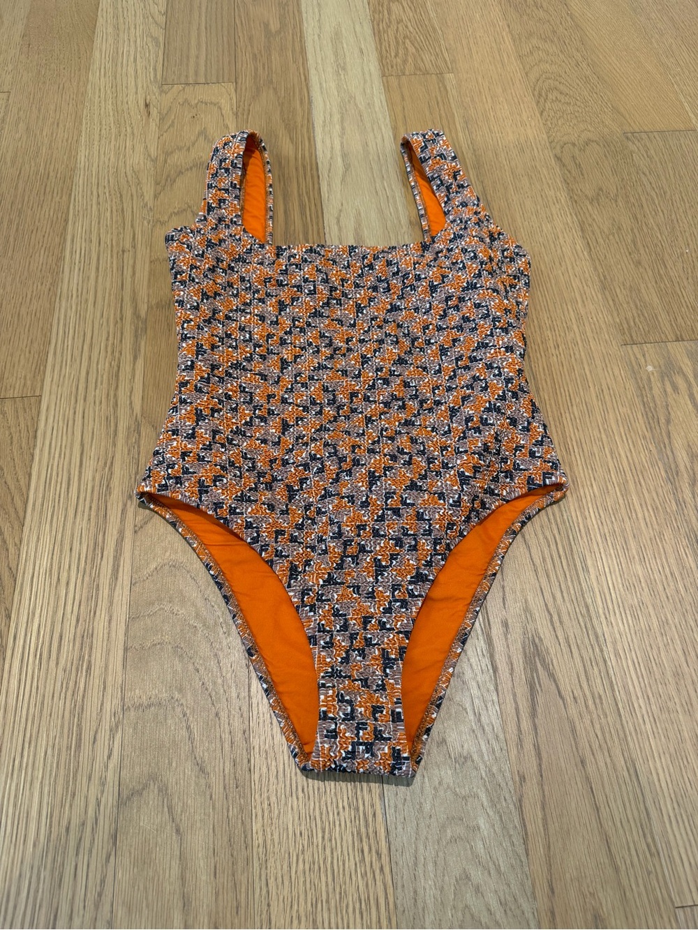 Fendi Orange Patterned One-Piece Swimsuit